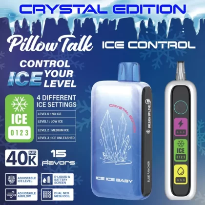Pillow Talk Ice Control IC40000 "Crystal Edition" Disposable - 40000 Puffs - Blue Mint