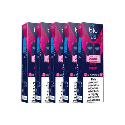 Blu Bar Cherry Pod Bundle – 5 Boxes - Strength#20mg (8BE124)