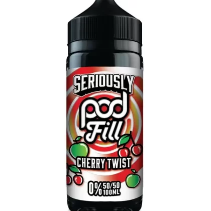 Seriously Pod Fill 100ml – Cherry Twist (FREE NIC SHOTS)