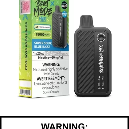 Super Sour Blue Razz Iced Flavour Beast Beast Mode Max Disposable Vape