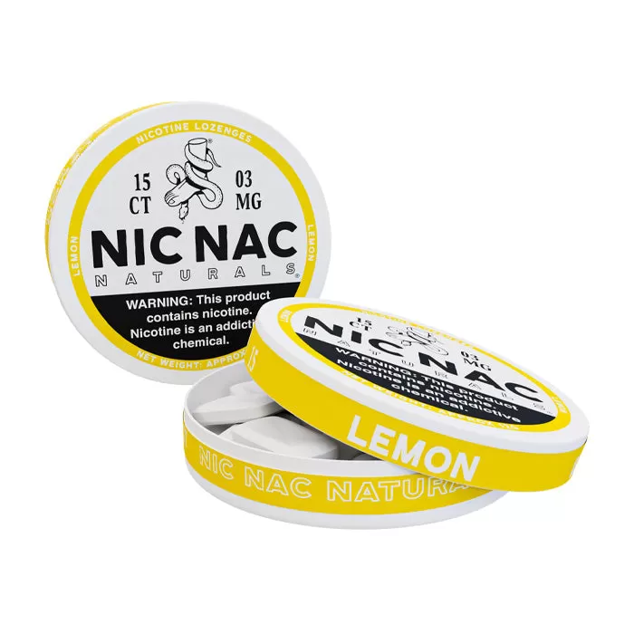 Nic Nac Lemon Nicotine Lozenges - 15 per can - 3 mg - Image 2