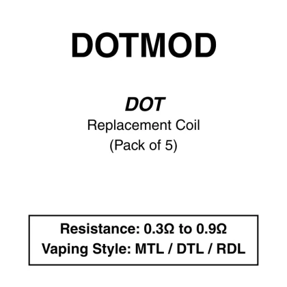 DotMod-dot Coils-Replacement Coils-Pack of 5 - Vape Product, Vape Product