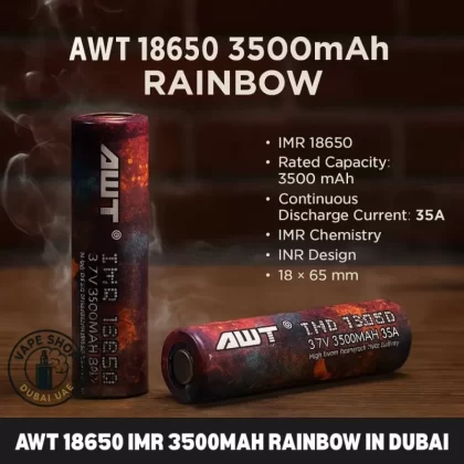 AWT 18650 IMR 3500mAh RAINBOW In Dubai - Vape Product, Vape Product