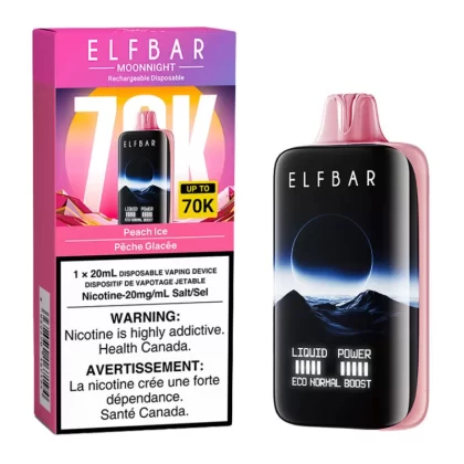 Elf Bar MoonNight 70K Disposable Vape Device - Peach Ice 20ml - 20mg/ml