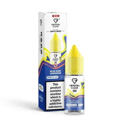 CRYSTAL CLEAR BLUE RAZZ LEMONADE 10ML NIC SALT E-LIQUID - Strength#5MG>10MG>20MG