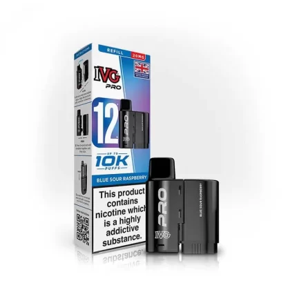 IVG Pro 12 Blue Sour Raspberry Prefilled Vape Pod + Refill