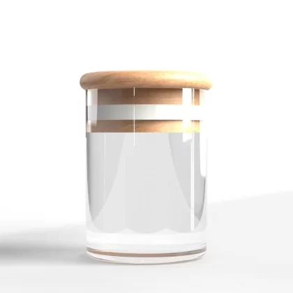 Stash Weed Jar | Straight Sided w/ Wooden Lid | 2oz – Clear – 200 Count