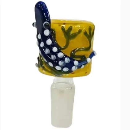 Pacific Rounded Blue 3D Gecko Male Bowl&14MM - Ejuicewarehouse