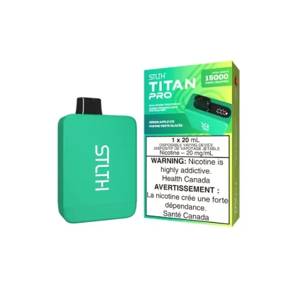 STLTH Titan Pro (15K) Green Apple Ice Disposable Vape