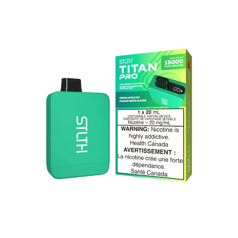 STLTH Titan Pro (15K) Green Apple Ice Disposable Vape