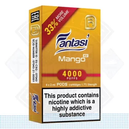 Fantasi NanoStix Pods- Mango Ice 4000puff 1.7%/ 4pack