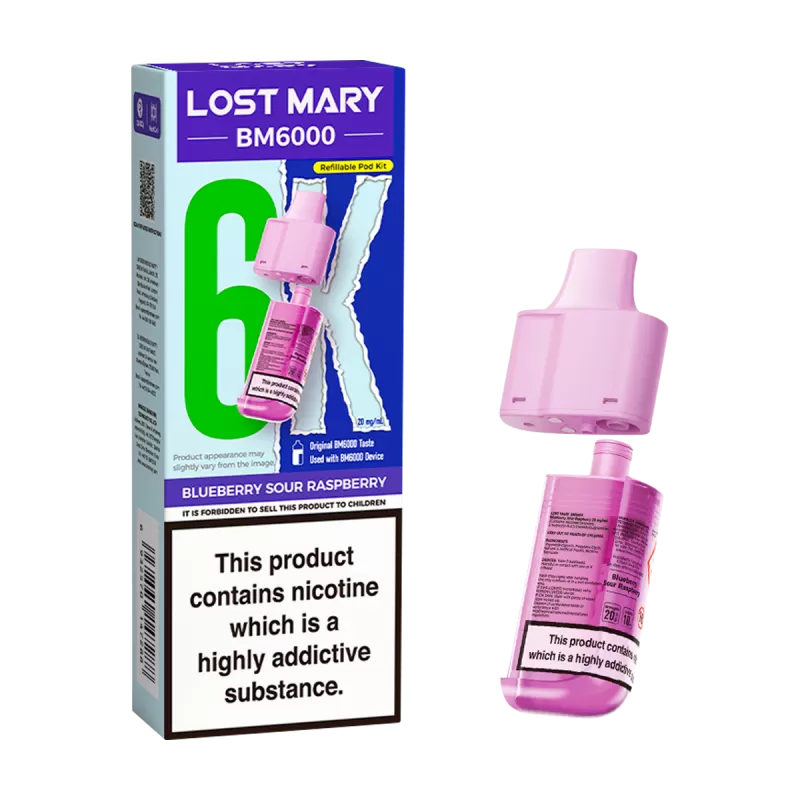 Blueberry Sour Raspberry Lost Mary BM6000 Refill Pack - 10mg - Vape Product (D8EA57)