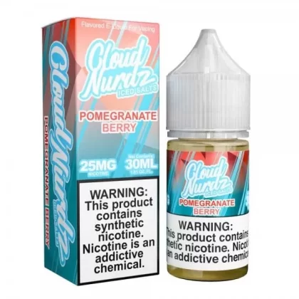 Cloud Nurdz Salts Iced Pomegranate Berry Nic Salt Vape Juice 30ml - Eightvape