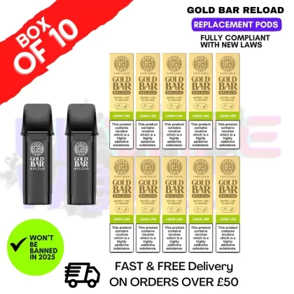 Lemon Lime Gold Bar Reload Prefilled Pods Box of 10