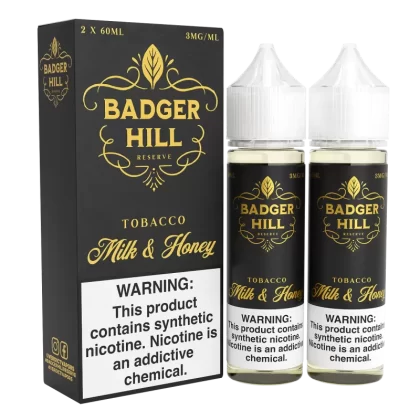 BADGER HILL RESERVE - Milk & Honey - 120ML E-Liquid (Twin 60ML Pack) - 0MG