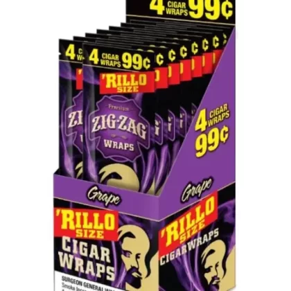 Zig Zag Grape Rillo Size Blunt Wraps