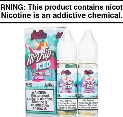 NECTARINE LYCHEE ICED BY HI-DRIP SALTS 30ML (2x15ML) - Vapejuice