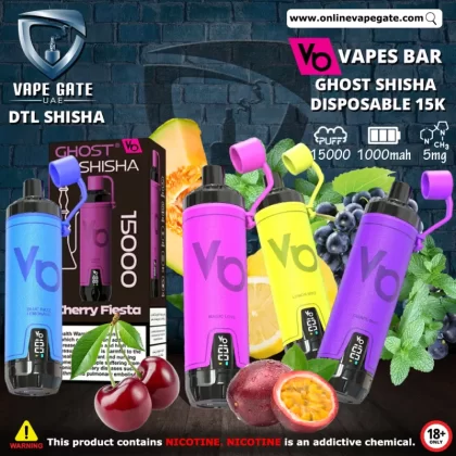 Vapes Bar Ghost Shisha Disposable Vape (15,000 PUFFS) - Cherry Fiesta / 5 mg