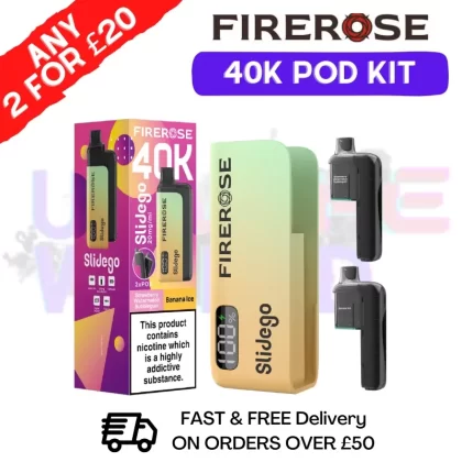 Strawberry Watermelon Bubblegum Firerose SlideGo 40K Prefilled Pod Kit