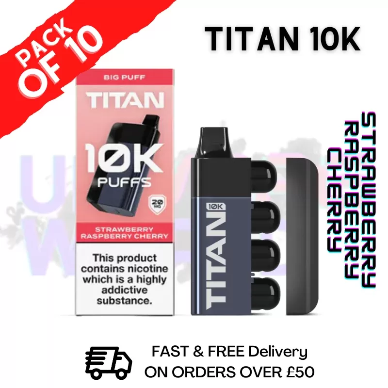 Strawberry Raspberry Cherry – Titan 10K Prefilled Vape Kit Pack Of 10
