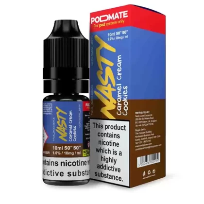Nasty Pod Mate Salt Caramel Cream Cookies Nic Salt E-Liquid - 10mg