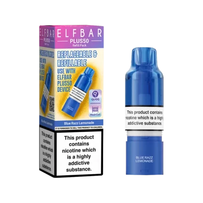 Blue Razz Lemonade ElfBar Plus 50 Refill Pack - Ecigwizard