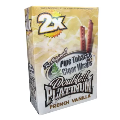 Blunt Wrap French Vanilla Double Platinum Wraps - 2 Pack, 25 Packs of 2
