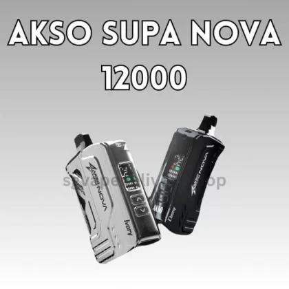 Akso Supa Nova 12000 Puffs - Starter Kit (Device + Cartridge) / Soda Berries