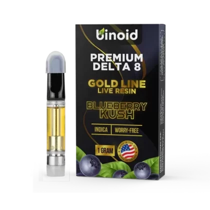 Binoid Delta 8 Live Resin Vape Cartridge – Blueberry Kush