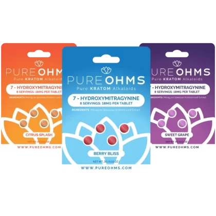7-Hydroxy Tabs | Pure OHMS - flavor#Berry Bliss>Citrus Splash>Sweet Grape (4D47B2)