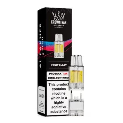Al Fakher Crown Bar Pro Max 12K Prefilled Pod Fruit Blast - Nicotine Strength#20mg