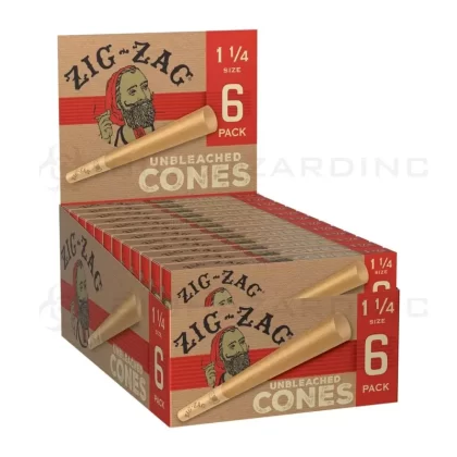 Zig-Zag® | Pre-Rolled Cones 1¼ Size | 84mm – Unbleached – 24 Count - Ejuicewarehouse