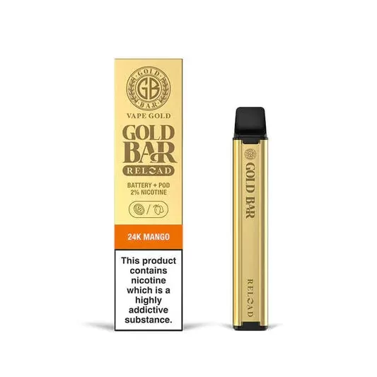 Gold Bar Reload Prefilled Pod Vape Kit - 24K Mango, Banana Ice