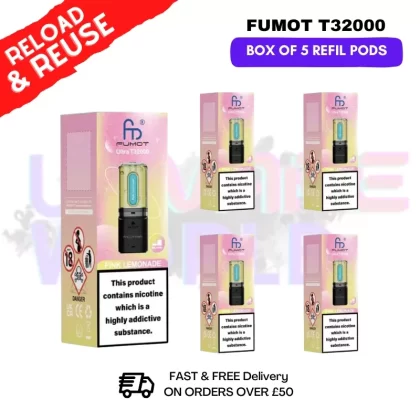 Pink Lemonade Fumot T32000 REPLACEMENT PODS – BOX OF 5