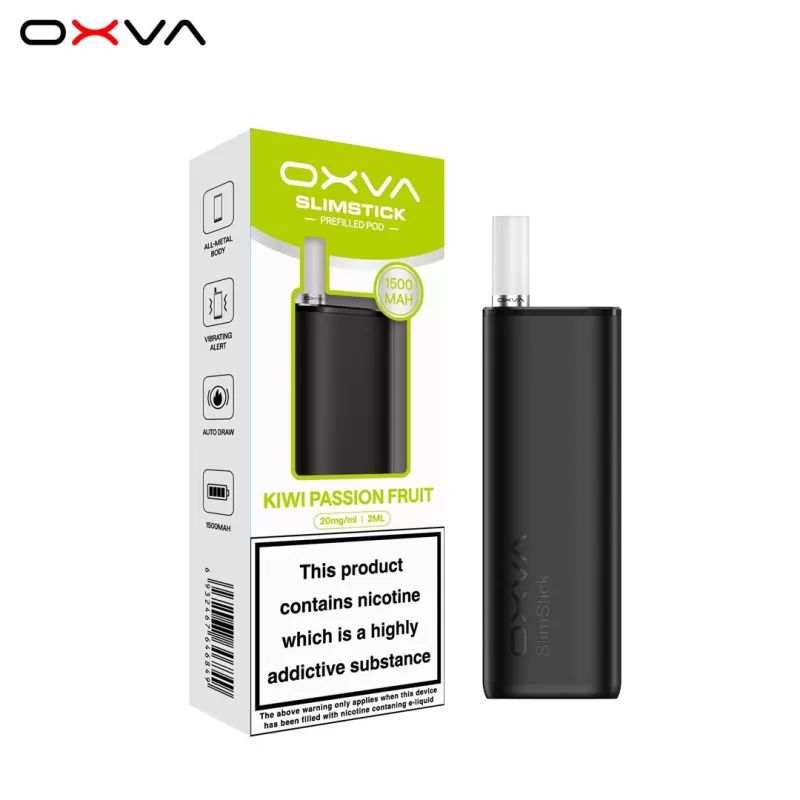 Oxva SlimStick Prefilled Pod Vape Kit - Black (Kiwi Passion Fruit) - Image 2