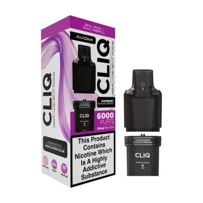 Raspberry Blackcurrant Avomi Cliq 6000 Refill Pack - Ecigwizard