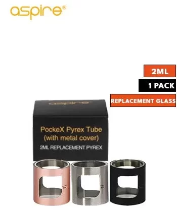 Aspire PockeX Replacement Glass - Black - Londonvapehouse