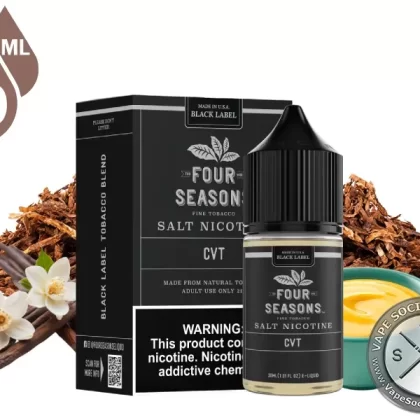 Custard Vanilla Tobacco (CVT) Black Label Four Seasons Salt 30ml