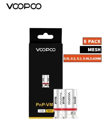 Voopoo PNP Coils - VM4 - 0.6 Ohm Mesh - Five Pack