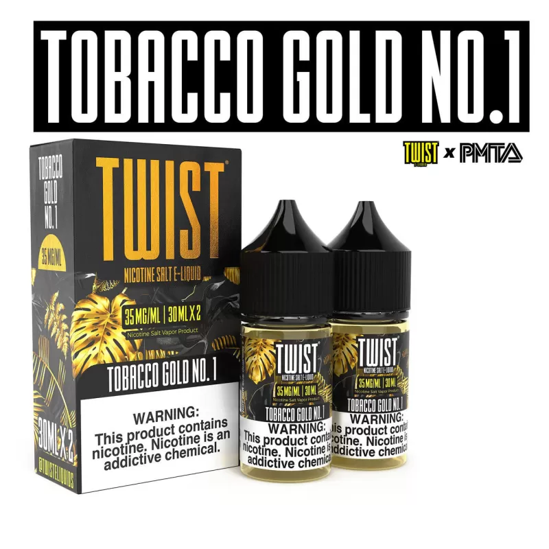 TWIST Salt Nic Premium E-Liquid 30ml 2pk - Tobacco Gold / 35mg - Skullvaping - Image 3