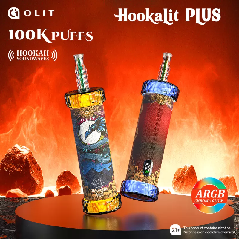 OLIT HookaLit "PLUS" 100K Puffs Disposable E-Hookah - 100,000 Puffs - Tropical Strawberry