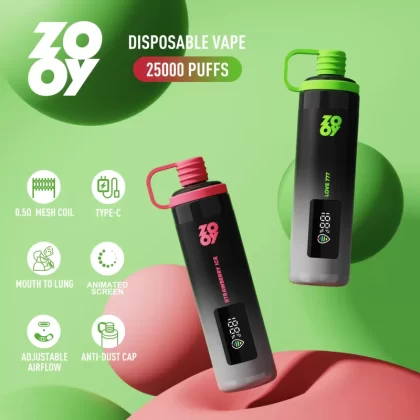 ZOOY SHISHA 25000 – 25K Puffs 950mAh Direct-to-lung Disposable Vape - 25000 puffs; Vape Product, Vape Product; Banana Ice, Blueberry Ice