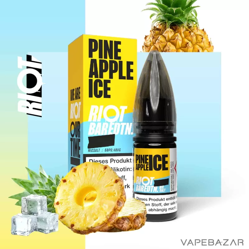 Riot Salt Bar Liquid – Pineapple Ice - 20mg/ml, 10mg/ml; Riot Saltbar; Ananas