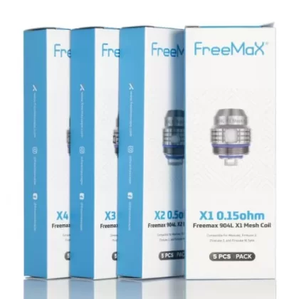 Freemax Maxluke 904L X Coils - 5 Pack; X1 - 0.15 Ohm Single Mesh, X1-D - 0.15 Ohm