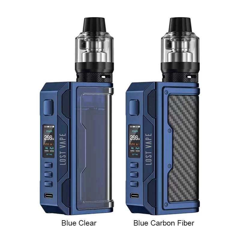 Lost Vape Thelema Quest 200W Box Mod Kit - Blue Carbon Fiber - Image 2