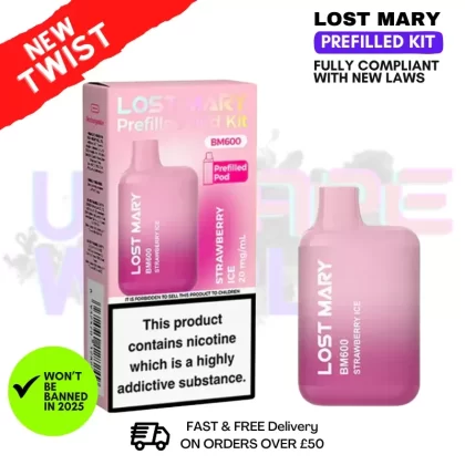 Strawberry ICE Lost Mary BM600 Prefilled Pod Kit