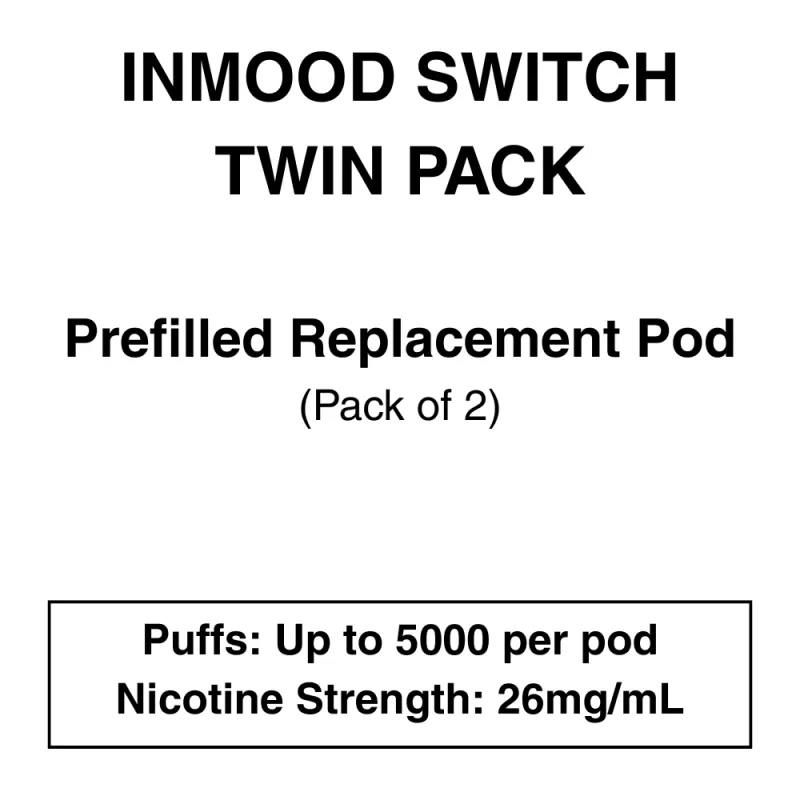 Inmood Switch – Prefilled Replacement Pod – 26mg/mL Nicotine – Pack of 2