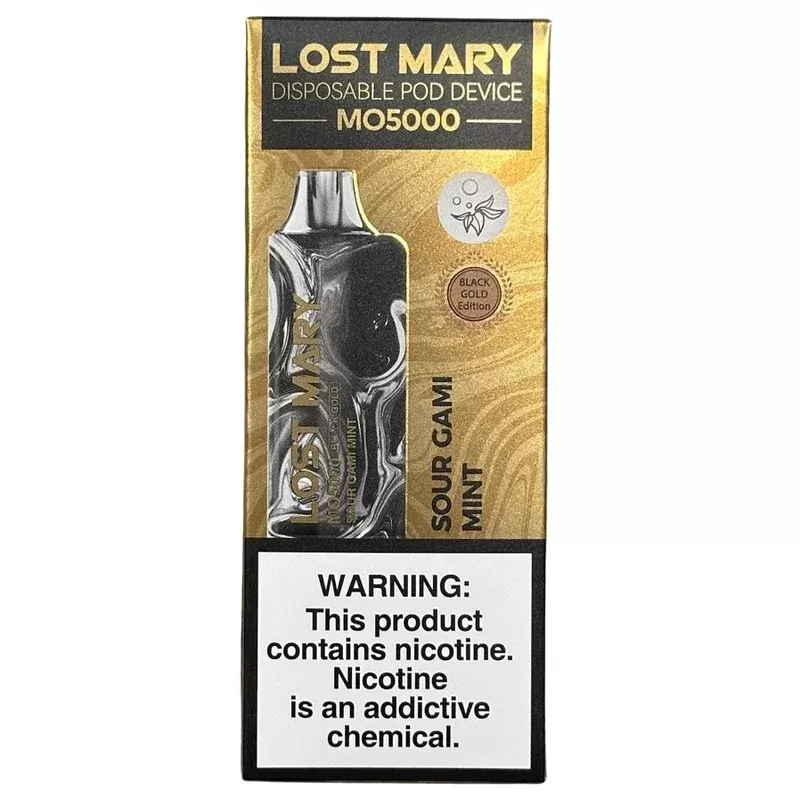 Lost Mary MO5000-Sauer Gami Mint-Schwarz Gold Edition - Vape Store
