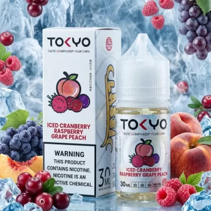 TOKYO CLASSIC CRANBERRY RASPBERRY GRAPE PEACH ICED SALT ELIQUID