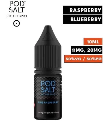 Blue Raspberry Nic Salt E Liquid by Pod Salt Core - 11mg